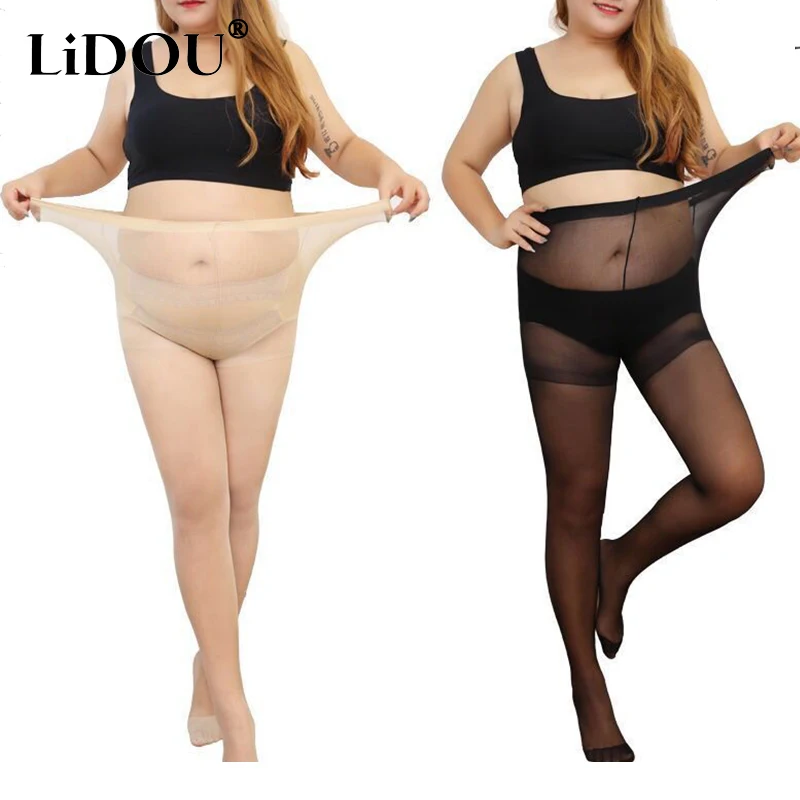 Autumn Winter Oversized Tights Solid Color Sexy Pantyhose Women Super Elastic Nylon Pantyhosef Stocking Fashion Elegant Tights