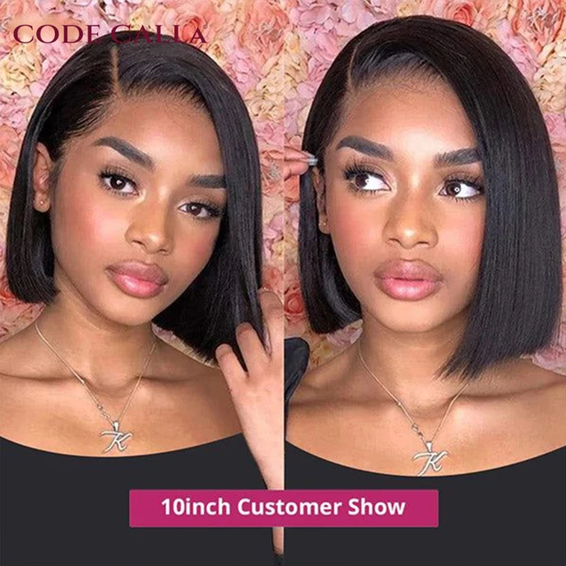 Lolita Bob Wig Lace Front Human Hair Wigs Brazilian Short Bob Wig PrePlucked Natural Color Best Human Hair T Part Lace Wigs 180% 4