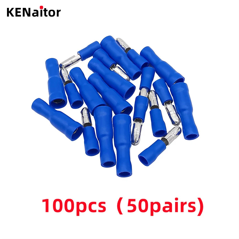 100pcsFemale and Male Insulated Electric Connector Crimp Bullet
