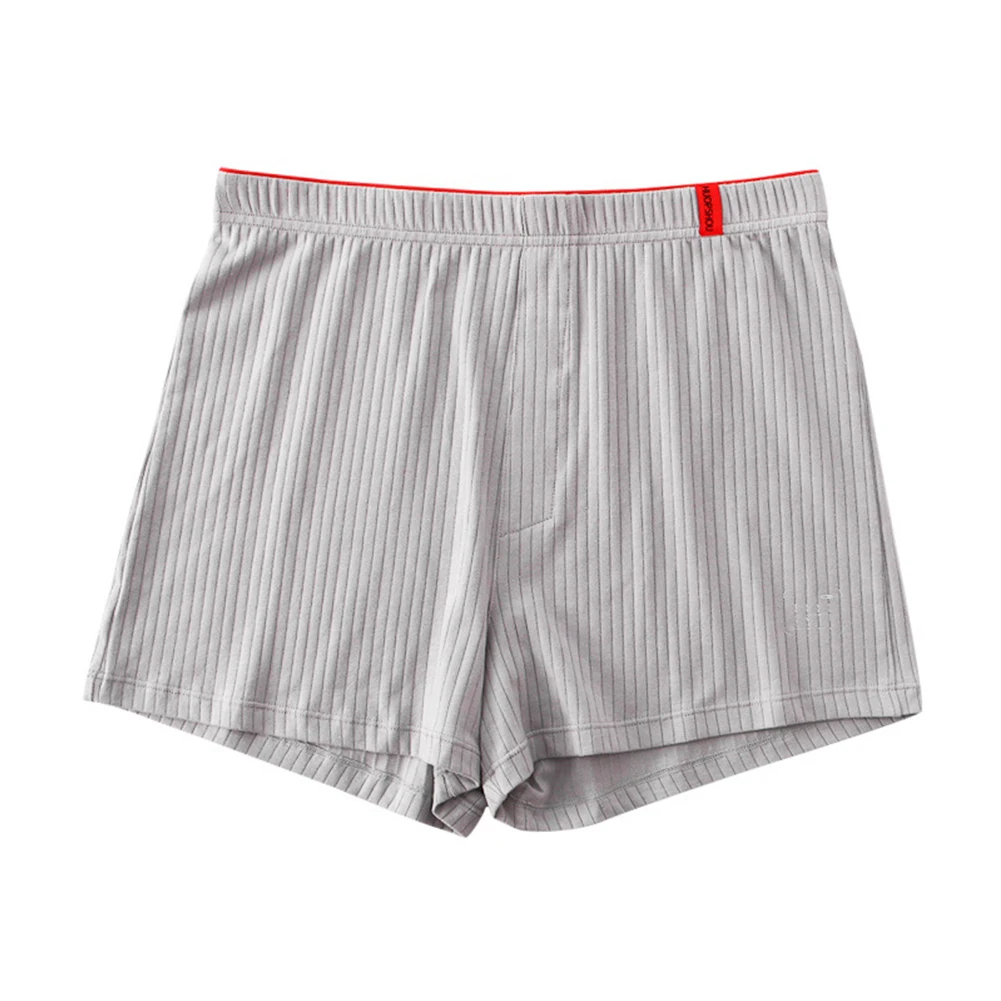 

Men Soft Boxer Shorts Ribbed Striped Underwear Arrow Pants Male Comfortable Underpants Solid Panties Homewear Boxer Briefs