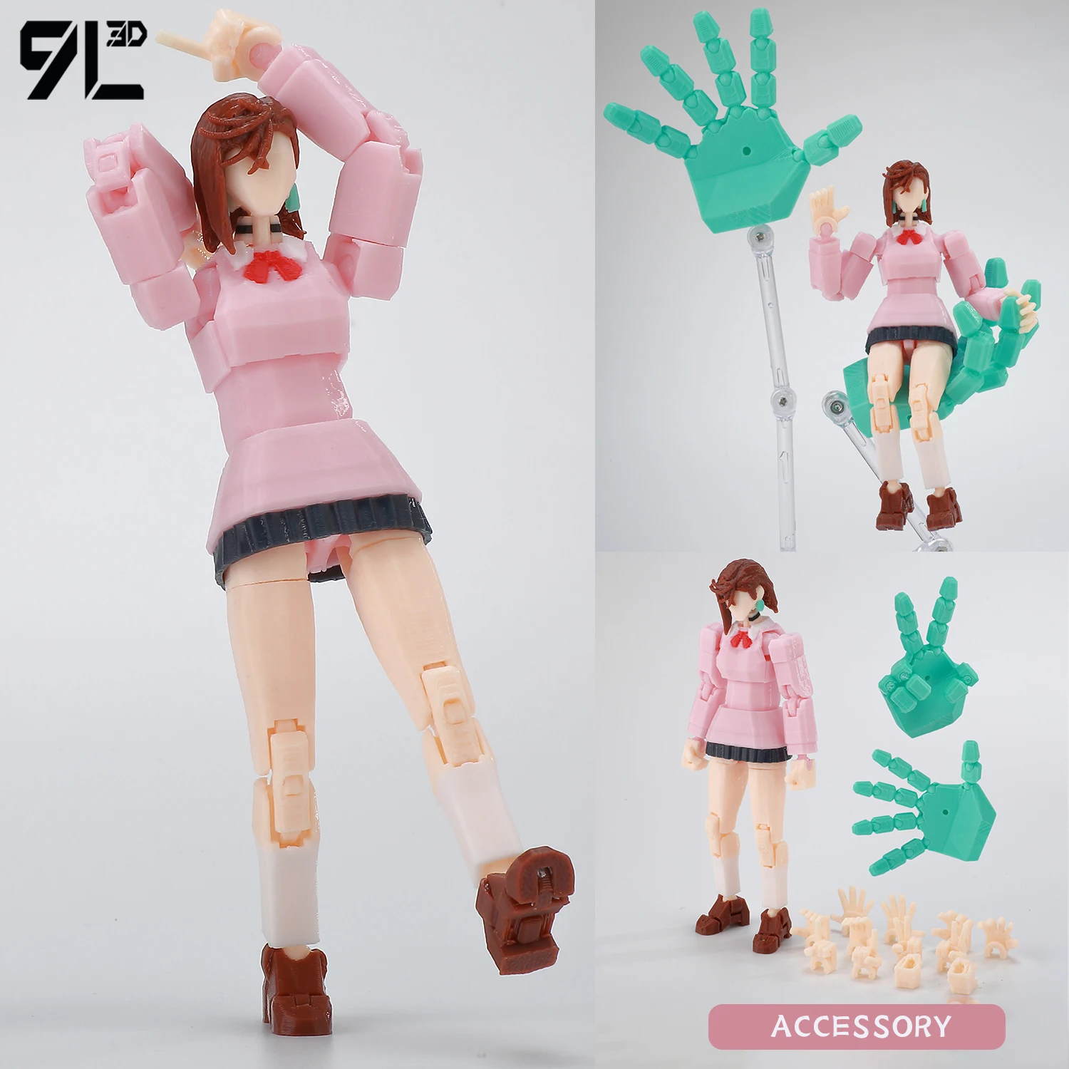 9L3D Printed Articulated Figure Lucky Dummy 13 Momo Ayase Little