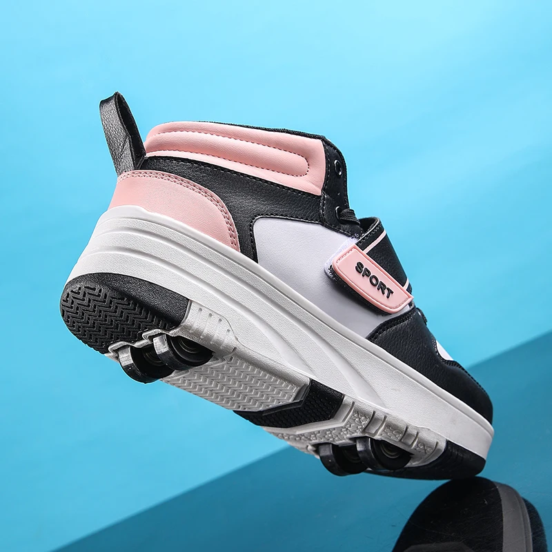 

2023 Roller Skate Shoes for Kids Boys Girls Wheels Sneakers with On Double Four Wheels Children Boy Girl Skate Sneakers Shoes