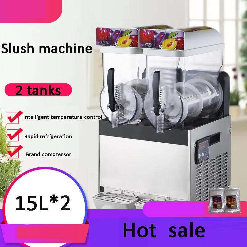 15L*2 Commercial Frozen Drink Machine Frozen Drink Maker Slush Machine Slush Machine Beverage Margarita Granita Smoothie Machine 2