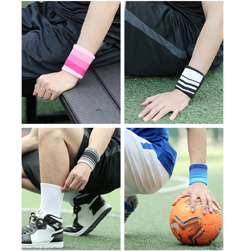 

1Pc Colorful Polyester Cotton Unisex Sport Sweat Band Wrist Protector Gym Running Sports Safety Wrist Support Brace Wrap Bandage