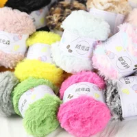 YOMDID Colourful Mink Velvet Yarn DIY Craft Hat Scarf Sweater Making Knitted Wool Crochet Thread Imitation Mink Fur Plush Yarn 1