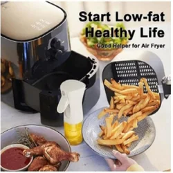 Olive Oil & Soy Sauce Sprayer - Versatile Seasoning Dispenser (White 500ml)