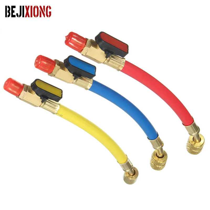 19cm Car Refrigeration Air Conditioning AC Diagnostic Manifold Pressure Gauge Hoses Tool Set R134A 800PSI Manifold Gauge Set ac manifold gauge