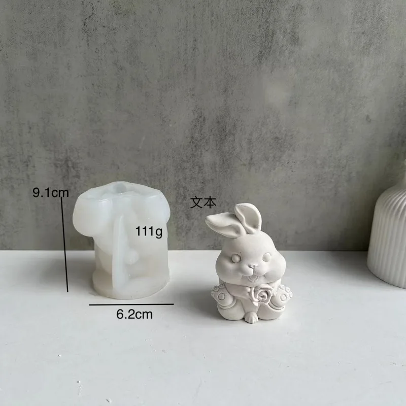 Multi-style Rabbit Silicone Candle Mold Easter Animal Cute Rabbit Aromatherapy Plaster Soap Resin Mould 3D Crafts Casting Tool