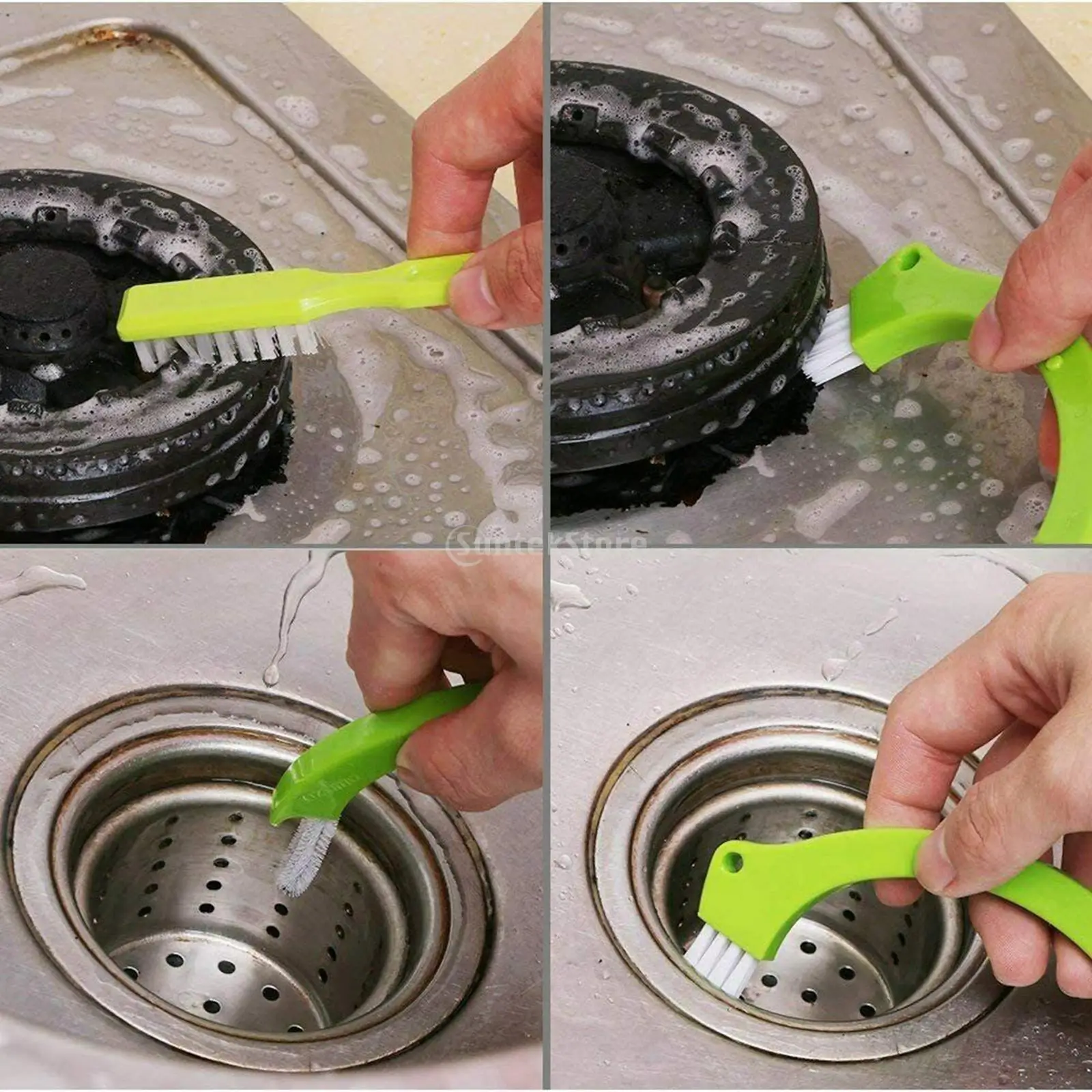 Cepillo de limpieza de ducha con mango ergonómico, cepillo limpiador de  lechada, cepillos para limpiar azulejos de baño, ducha, suelo, cocina