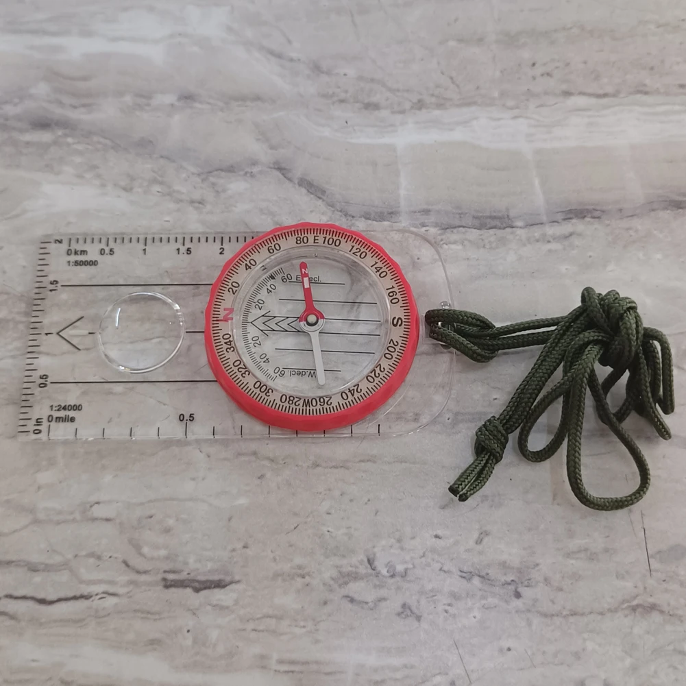 Luminous Compass Shockproof Waterproof Mountaineering Compass High Accuracy Outdoor with Magnifier for Climbing Biking Exploring