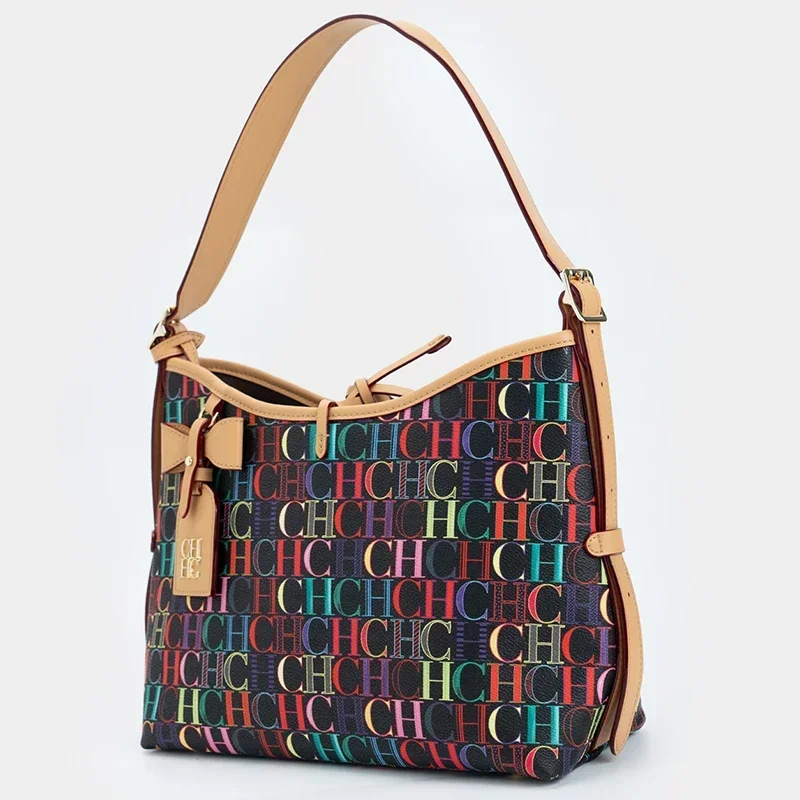 Borsa Hobo CH da donna con stampa logo colorata - immagine 4