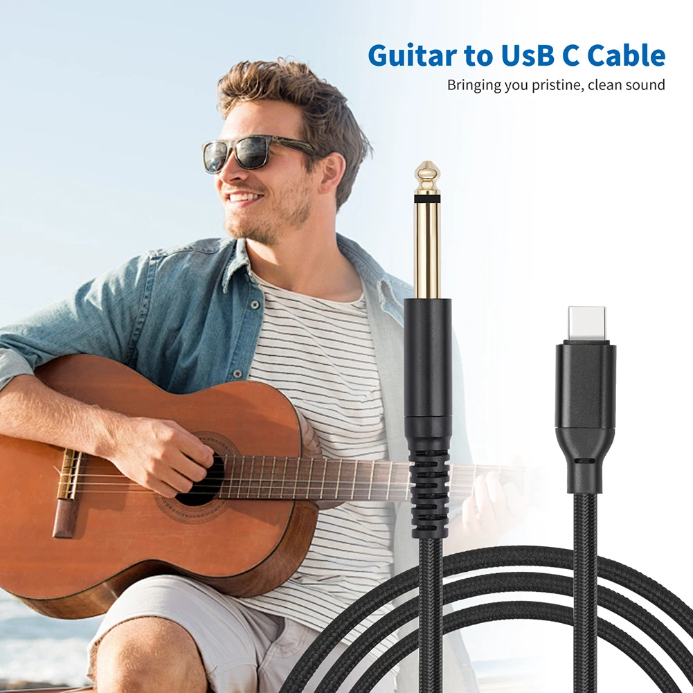 1/2/3M USB C  6.35mm 1/4 TS  ׷ ̺ Ȩ þ ͼ ϷƮ̽ Ÿ  USB-C  ̺ 1/4 ġ TS