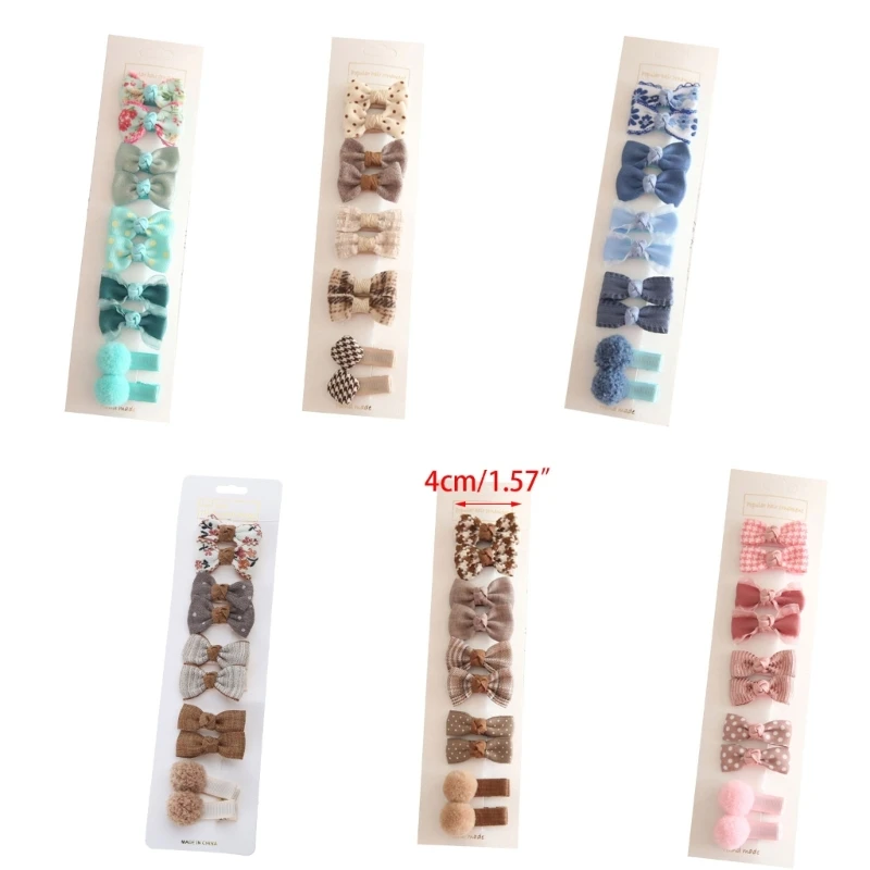 20PCS 여자 Bowknot 머리핀 귀여운 꽃 격자 무늬 도트 어린이  헤어 클립 선물 40JC