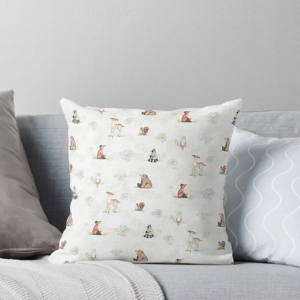Woodland Animal Print Throw Pillow ornamental pillows luxury decor