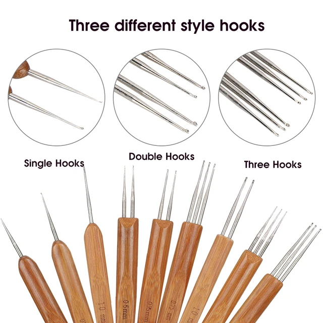 Crochet Tools For Hair 9pcs Hair Dreadlock Needle Weaving Crochet Kit DIY  Hand Knitting Craft Art