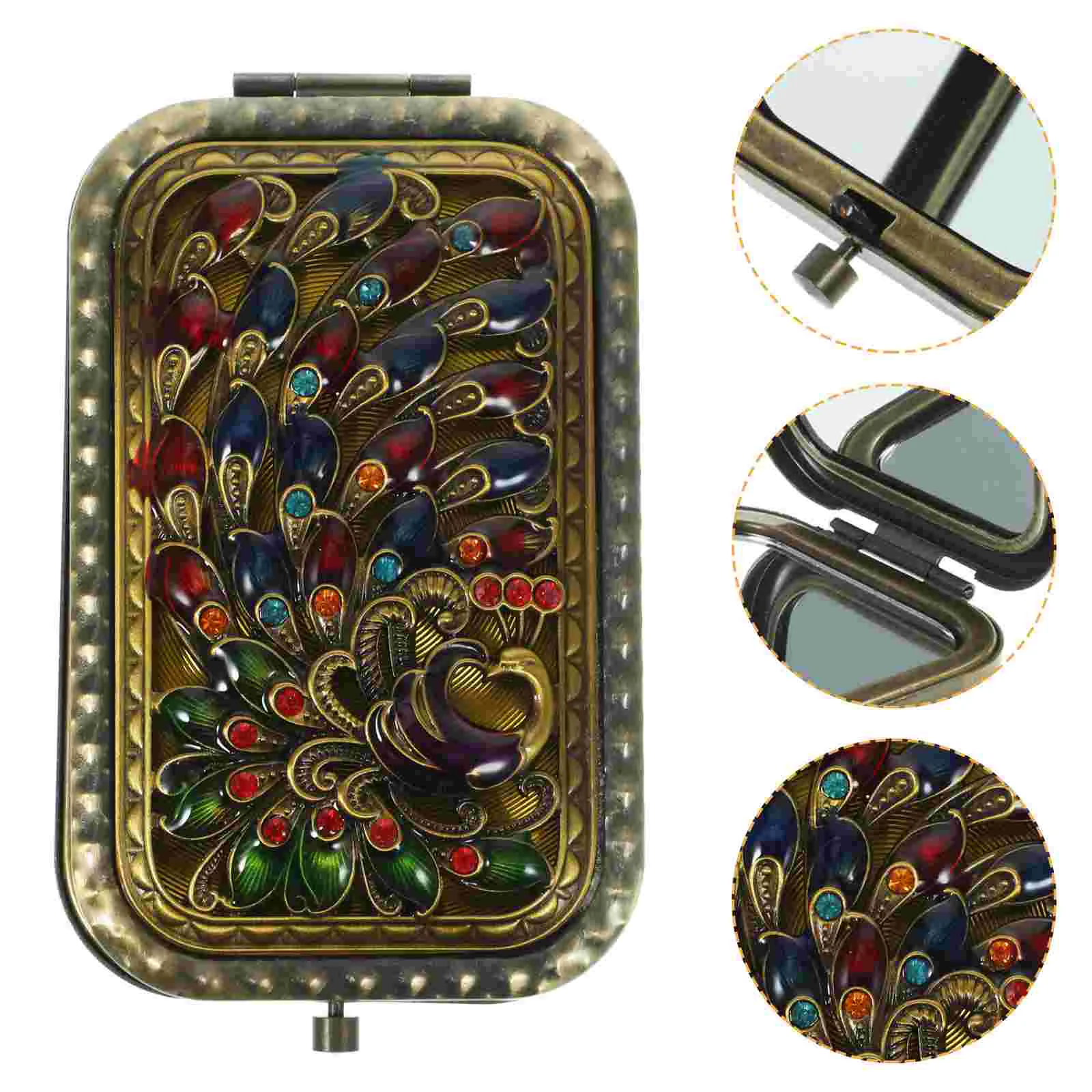 

Ladies Purses Retro Pocket Mirror Small for Handbag Foldable Makeup Mini Double Side Miss