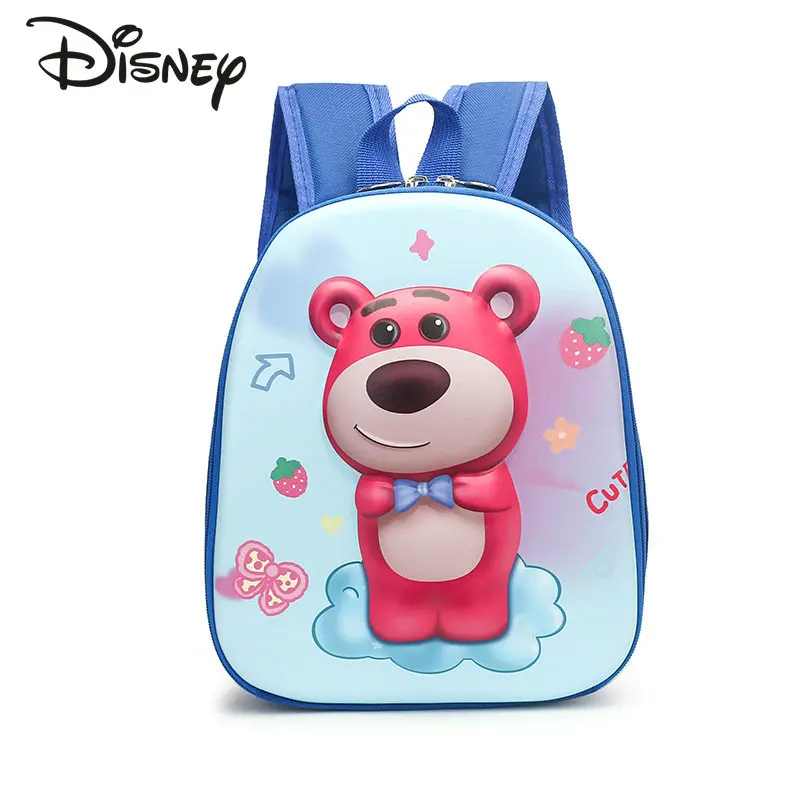 Disney Strawberry Bear New Student School Bag Fashion High Quality Waterproof Children's Backpack Cartoon Cute Girl Backpack