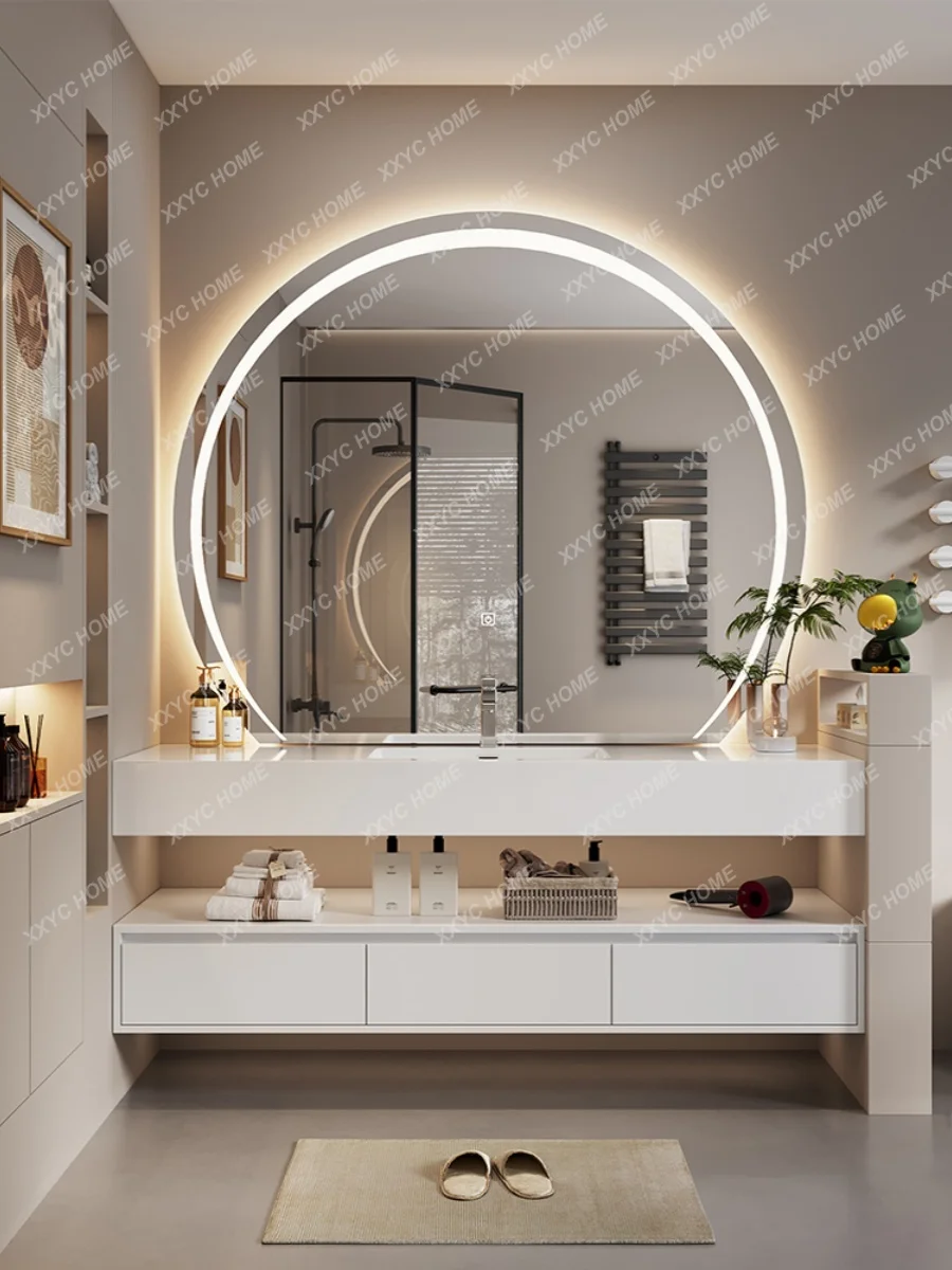 

Stone Plate Whole Washbin Bathroom Cabinet Combination Ceramic Seamless Wash Basin Washbasin Bathroom Cabinet