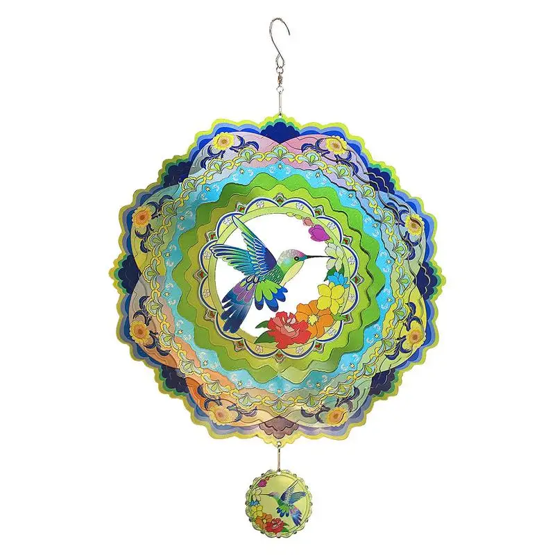 

Hummingbird Wind Spinners Bird Outdoor Wind Spinner Chime Metal Wall Hang Garden Spinner Kinetic Yard Art Decorations For Trees