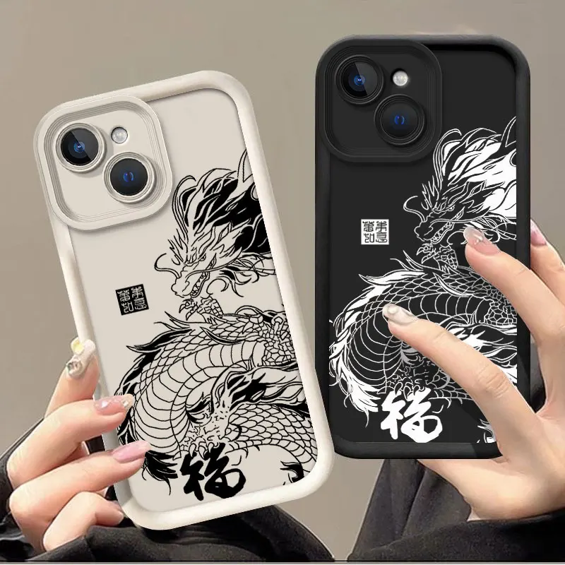 Dragon Totem Shockproof Silicone Case - Enhanced Protection Back Cover
