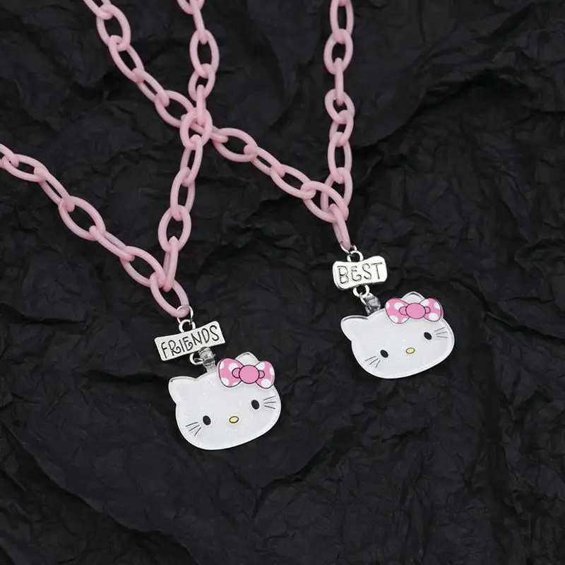 

2254224 Sanrio Kawaii Hello Kitty Anime Pendant Cute Cartoon Kitty Kids Chain Simple Elegant Necklace Women Jewelry Gift