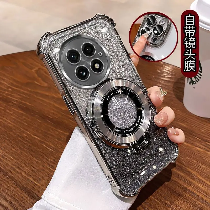 Shockproof Glitter Plating Magnetic Holder Silicone Case