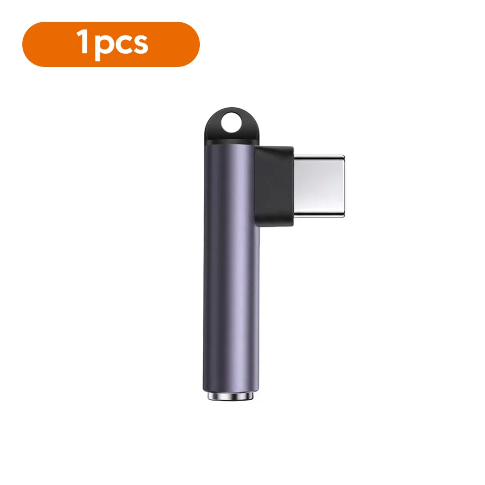 Universal USB-C to 3.5mm Jack Elbow Headphone Adapter with Voice Call Support