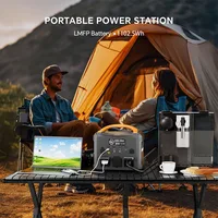Station d'alimentation portable NEWSMY S1210 2000W, 3000W de pointe, batterie LiMnFePO₄ 1102,5Wh, charge rapide AC 1300W, générateur solaire MPPT 3