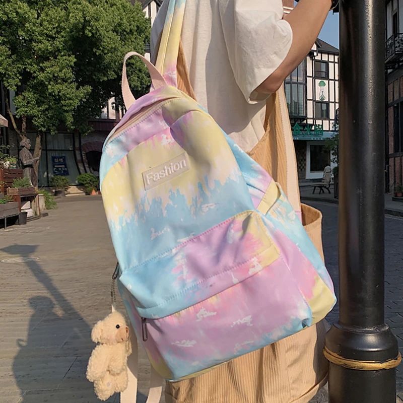 Richme Harajuku Women Backpacks Fashion New Design Casual Students Gradient Mochilas Para Mujer Large Capacity Bolso Mujer