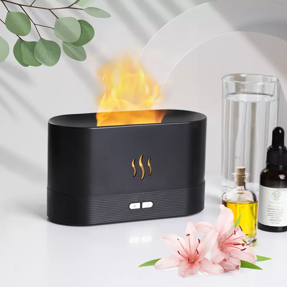 Flame Essential Oil Diffuser Air Humidifier Aromatherapy Fragrance And