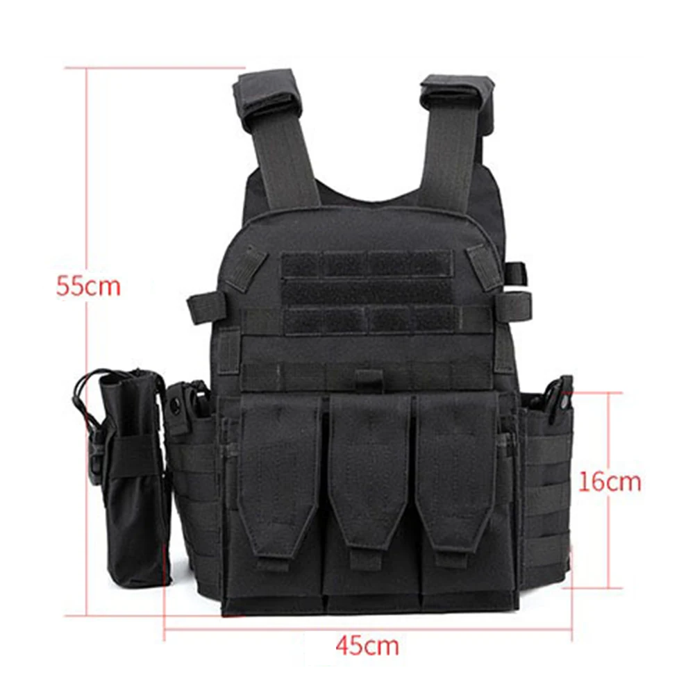 Nylon Tactical Vest Body Armor Hunting Carrier Airsoft Accessories Men Combat MOLLE Camo Military Army Vest Outdoor CS Hunting