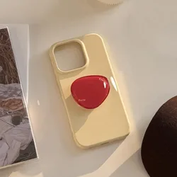 Candy Color Glossy Shockproof Phone Case with Irregular Color Block Grip Stand - iPhone 15 Plus (Yellow)