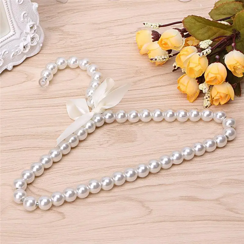 Fashion Plastic Pearl Bow Clothes Clothing Hanger For Kids Children Pet Dog for 2