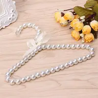 Fashion Plastic Pearl Bow Clothes Clothing Hanger For Kids Children Pet Dog for 2