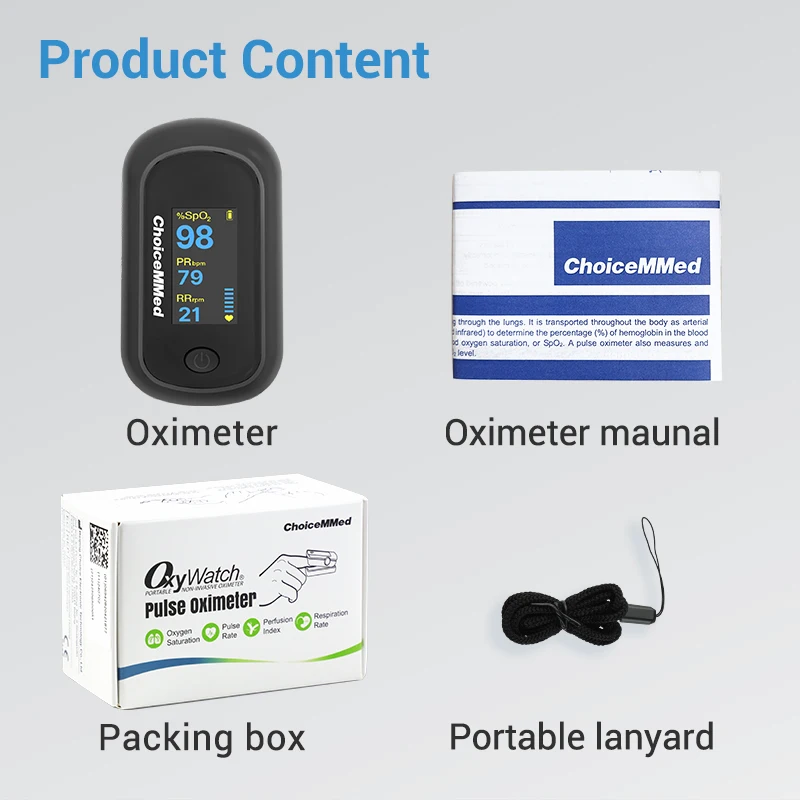 ChoiceMMed-oxímetro De pulso médico portátil para dedo, medidor De saturación De oxígeno en sangre, frecuencia cardíaca SpO2 PR LCD, Monitor De Dedo