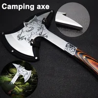 High Hardness Stainless Steel Survival Axe Multi-function Outdoor Camping Tactical Wolf-head Axe Hunting Tools Portable Tomahawk 2