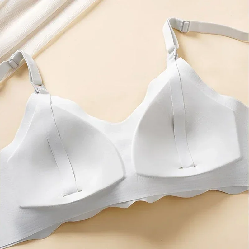 Wirefree Traceless Women's Comfortable and Breathable Ultra Thin Breastfeeding Bra Detachable Nursing Bra Maternity Underwear 3