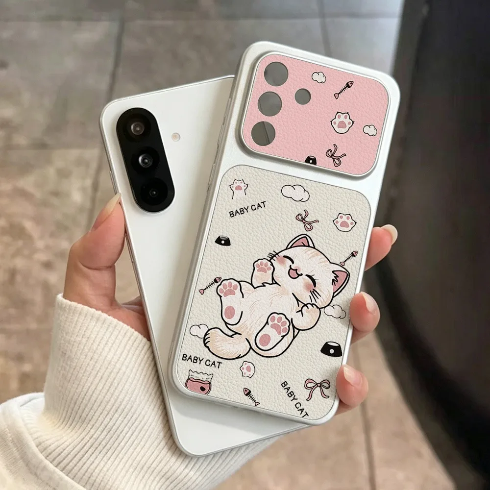 Cute Cartoon Pink Paw Polka Dots Cat Phone Case Cover
