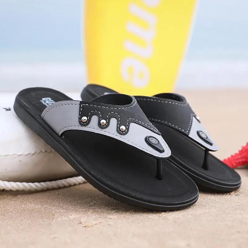 

Men Slippers Summer Outdoor Men Beach Shoes Soft Male Shoes Ins Men Rubber Slippers Cozy Leisure Large Size Shoes Men Flip Flops