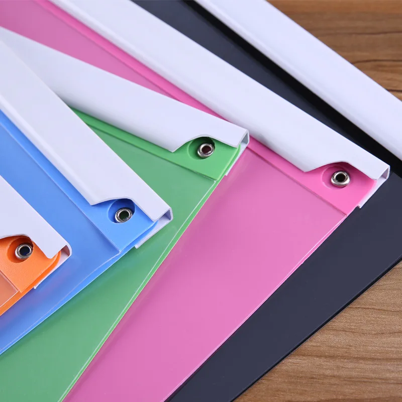 5 Pieces Rotatable Color Transparent Draw Rod Folder File Report Resume Folder Thickened Draw Rod Plastic Clip