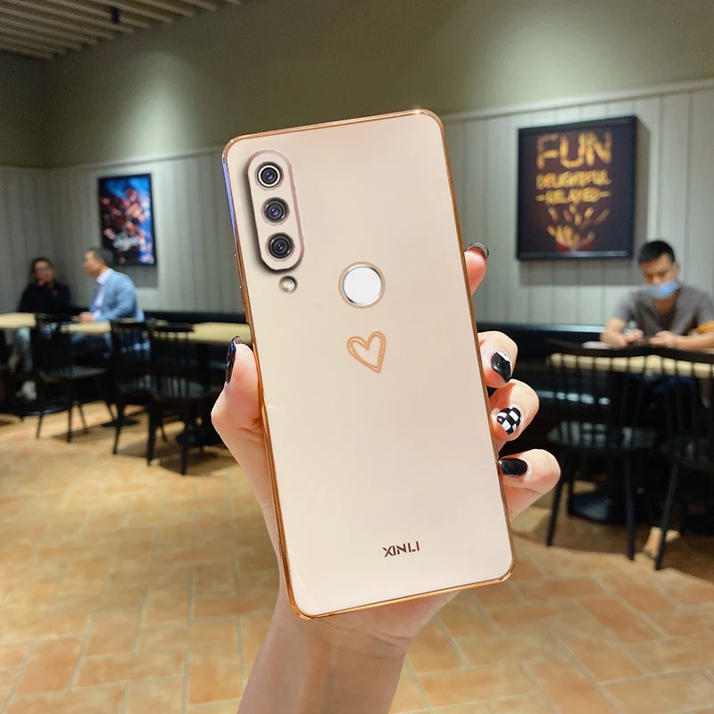 Luxury Plating Love Heart Mirror Phone Case