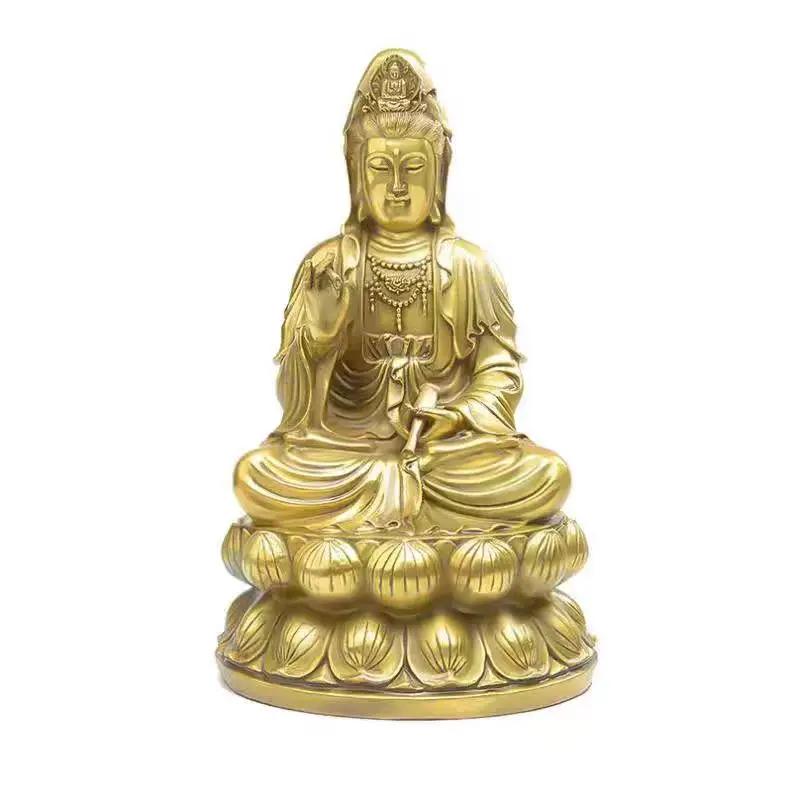 

Copper ornament of Guanyin Bodhisattva Guan yin Buddha shrines worship figure of Mercy Buddha Avalokitesvara peace statue crafts