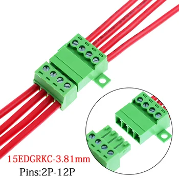 1 ชุด Solderless Docking ประเภท 15EDG 3.81 มม.ขั้วต่อสกรู PCB Plug-in ประเภท 15EDGRKC 3.81 สีเขียว Terminal BLOCK 1