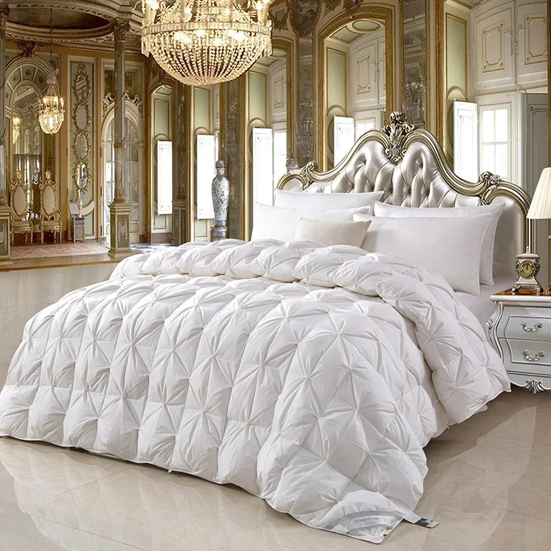 Temperature controlled down quilt white goose down quilt single person cotton quilt with thickened core for warmth and comfort bed comforter