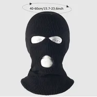 Full Face Cover Ski Mask Hat 3 Holes Balaclava Army Tactical CS Windproof Knit Beanies Bonnet Winter Warm Unisex Caps 4