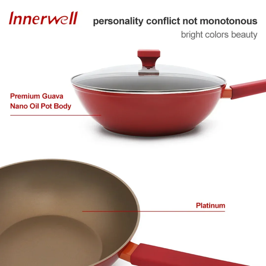 Innerwell 12 Inch Kitchen Frying Pan Glass Lid Nonstick Toxin Free Skillet  Multipurpose Stir Fry Pan Compatible with All Stoves - AliExpress