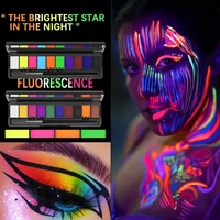 10-color Water Activation UV Painting Palette Set Face Water-based DIY Fluorescent Body Paint Camouflage Paste Eyeliner Makeup 1