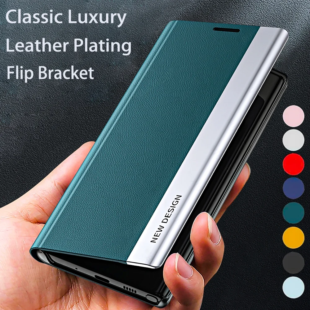 Leather Flip Case with Stand and Enhanced Protection - Elegant Phone Cover