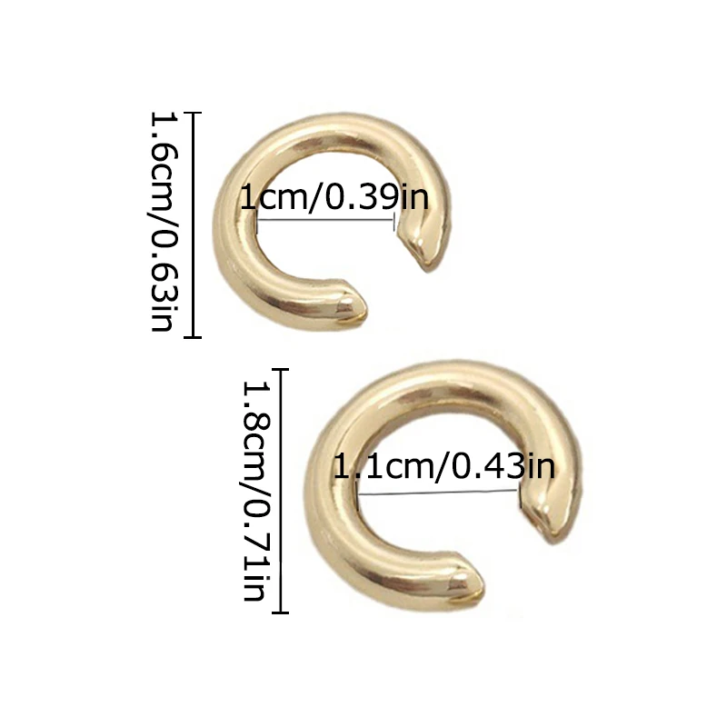 Unique Fake Piercing Metal Ear Clips Asymmetry Round Cartilage Ear Clip for Women Girl Fashion Ear Cuff Jewellery Christmas Gift