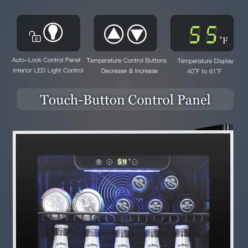 Beverage Refrigerator Cooler -120 Can Mini Fridge Glass Door for Soda Beer